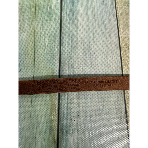 Banana Republic Safari Travel Clothing Brown Leather Belt Silver Buckle Vintage main image 7